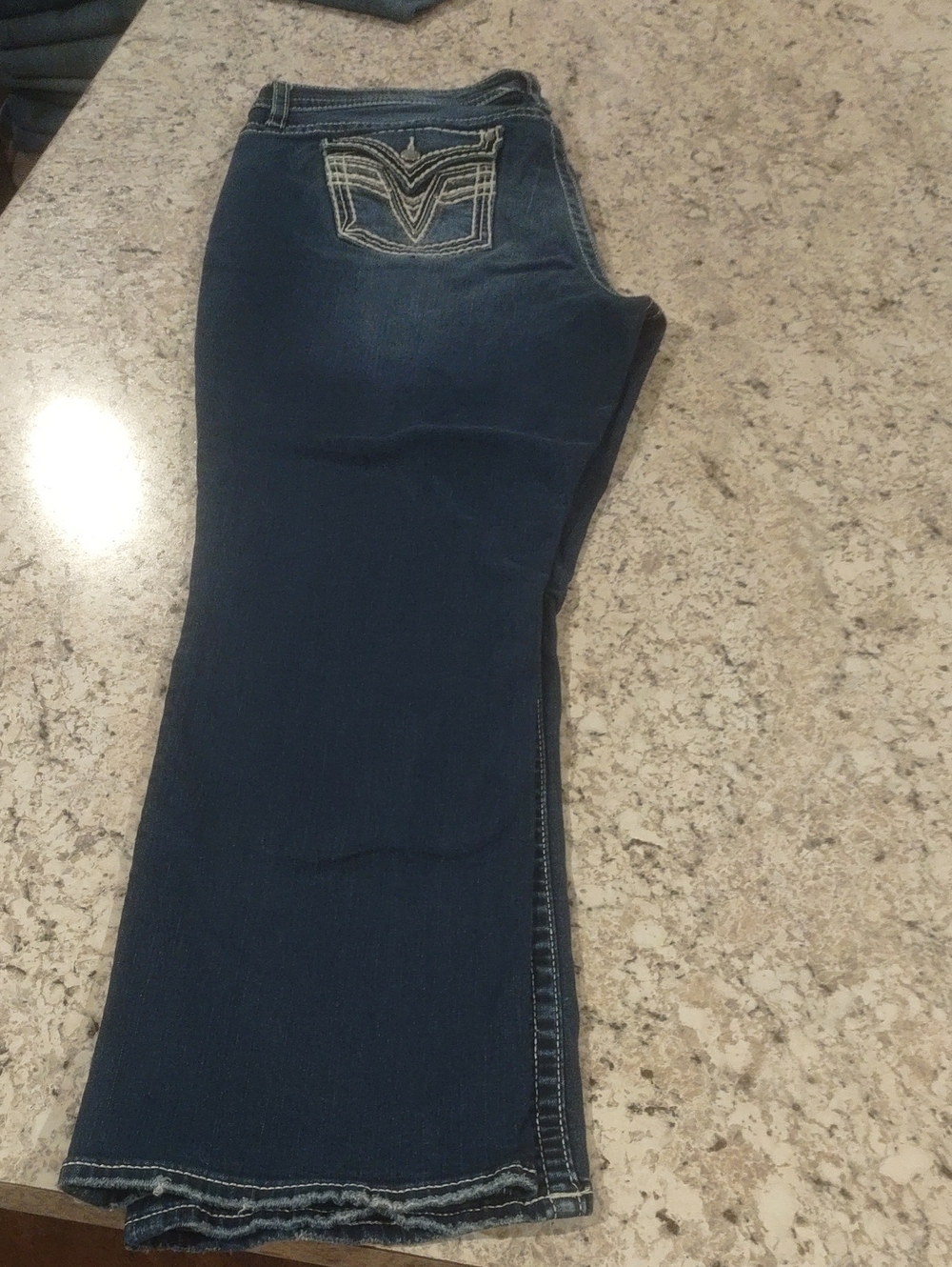 Vigoss Women's Dark Blue Bootcut Jeans with Embroidered Back Pocket